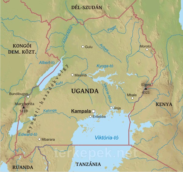 Uganda térkép